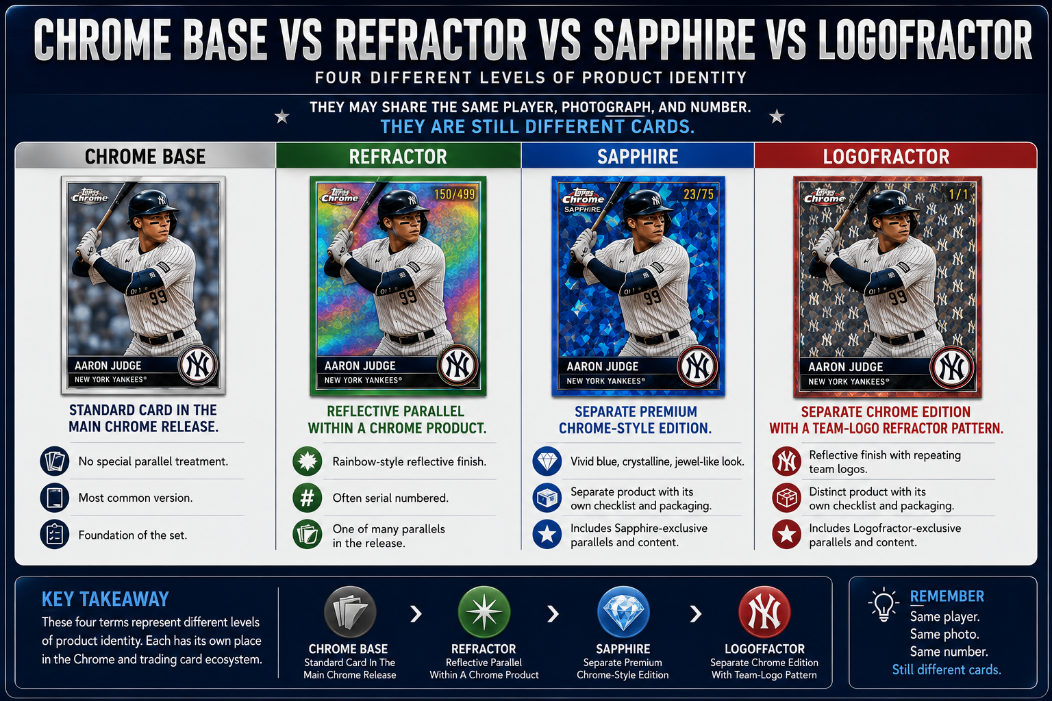 Chrome Base Vs Refractor Vs Sapphire Vs Logofractor