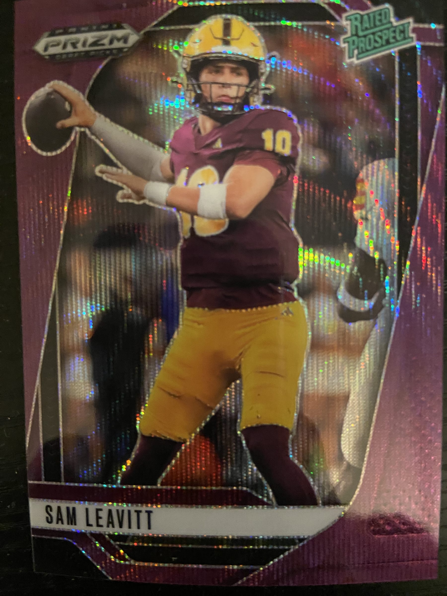 2025 Sam Leavitt Prizm Draft Picks #6 (Purple Wave)