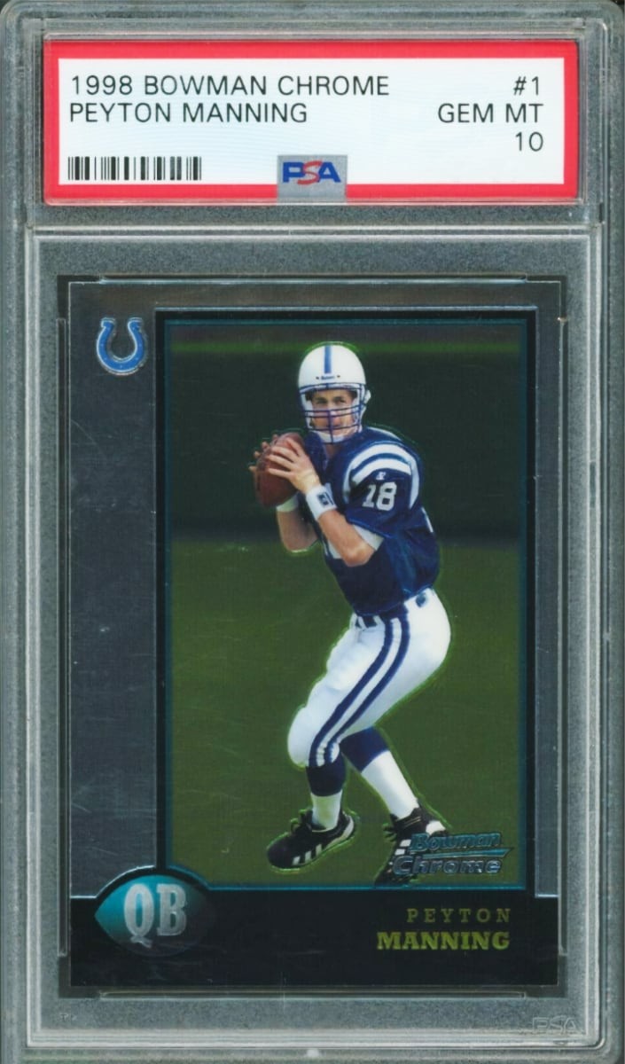 1998 Peyton Manning Bowman Chrome Football #1