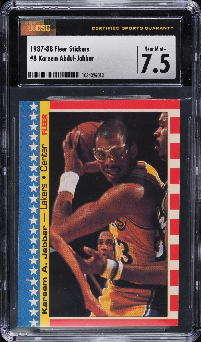 1987 Kareem Abdul-Jabbar Fleer Basketball #8