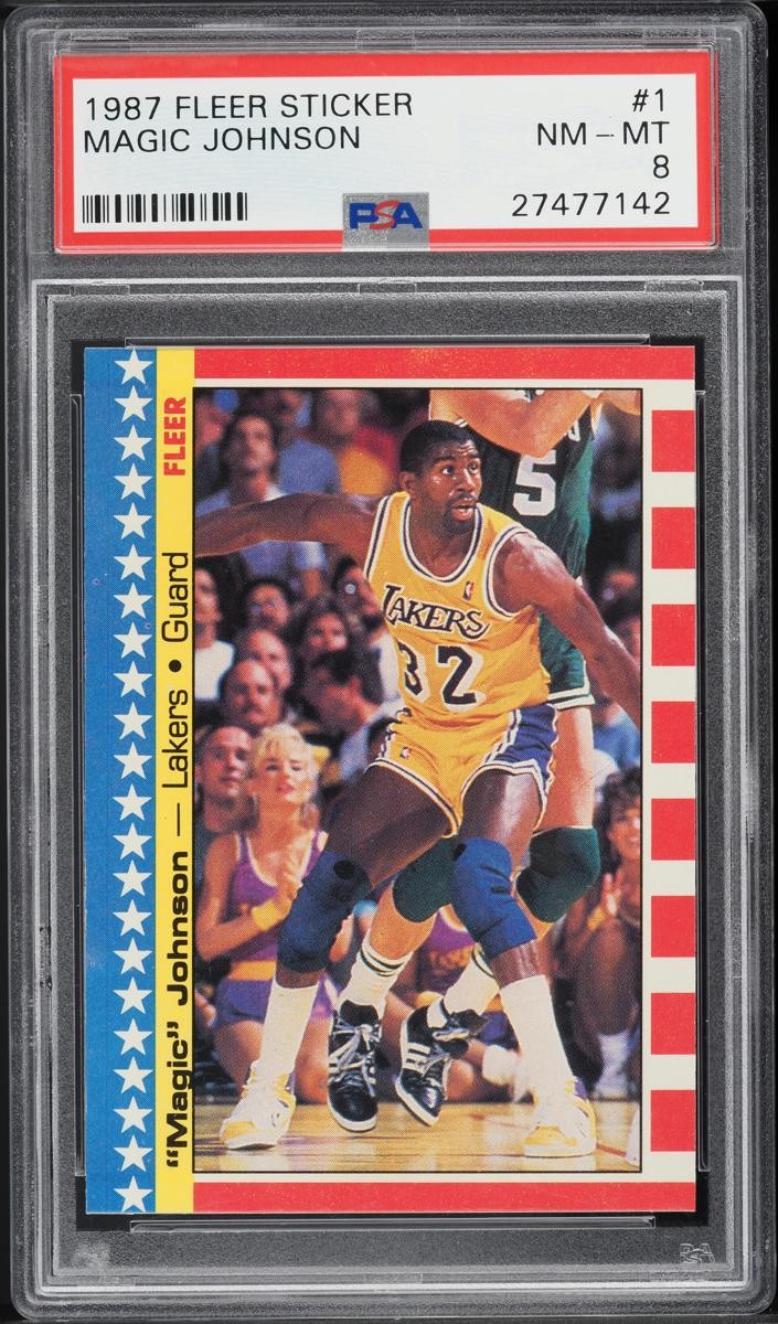 1987 Magic Johnson Fleer Sticker Basketball #1