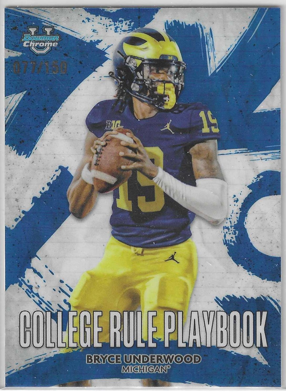 2025 Bryce Underwood Bowman Chrome University #CRP-6 (College Rule Playbook)