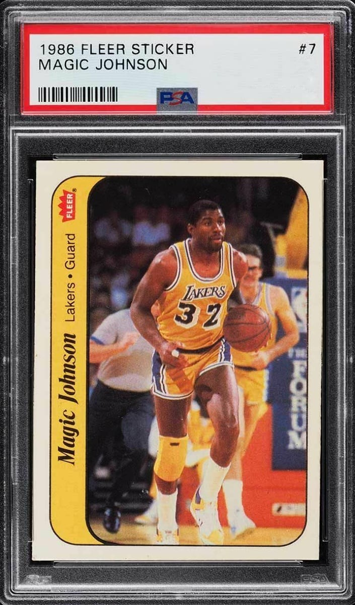 1986 Magic Johnson Fleer Sticker Basketball #7