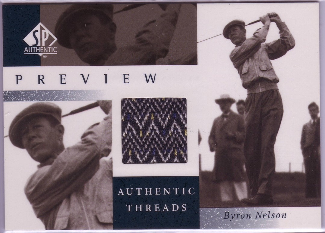 2001 Byron Nelson SP Preview Authentic Threads #BN-AT