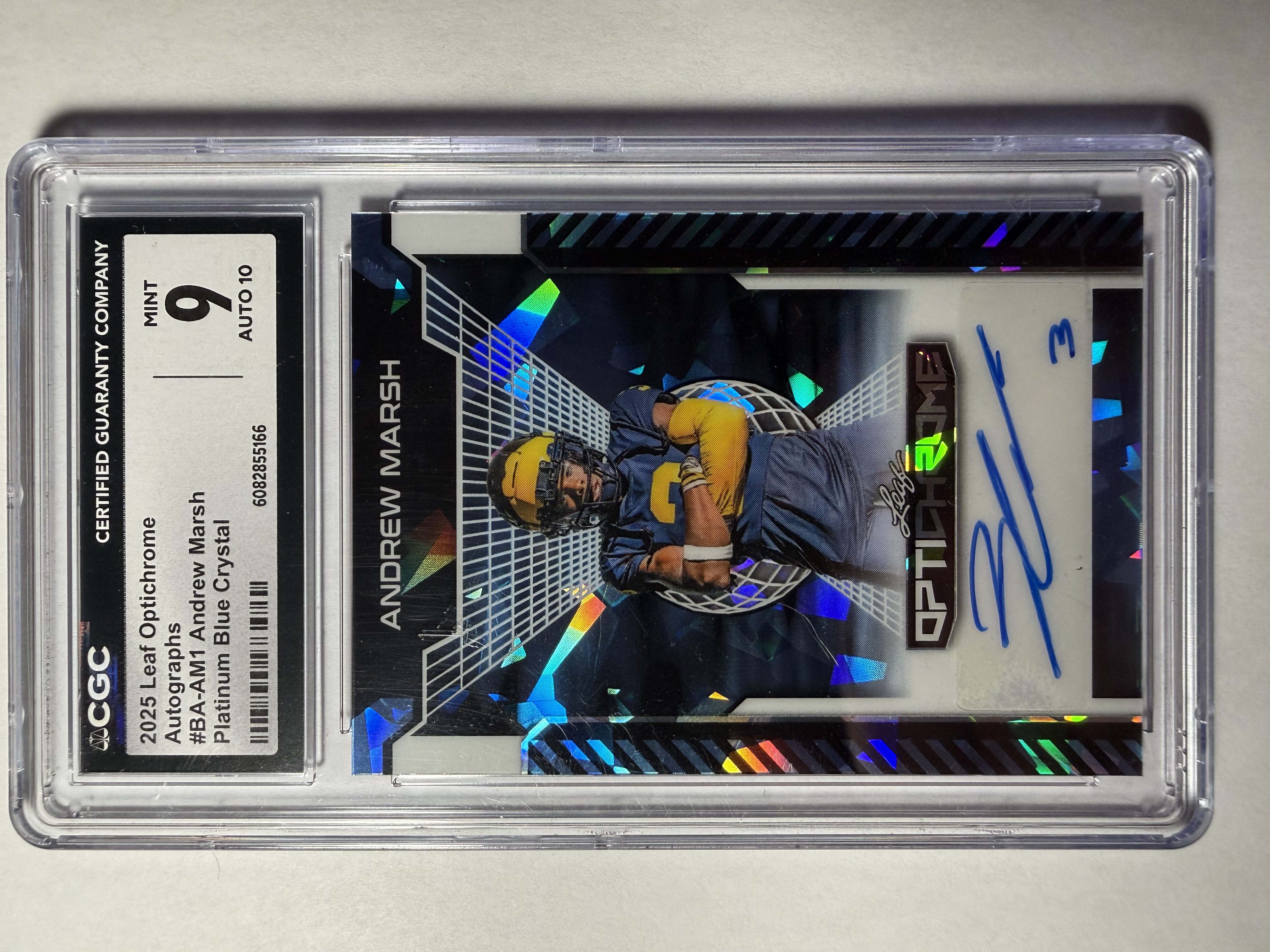 2025 Andrew Marsh Optichrome Autographs #BA-AM1 (Platinum Blue Crystal)