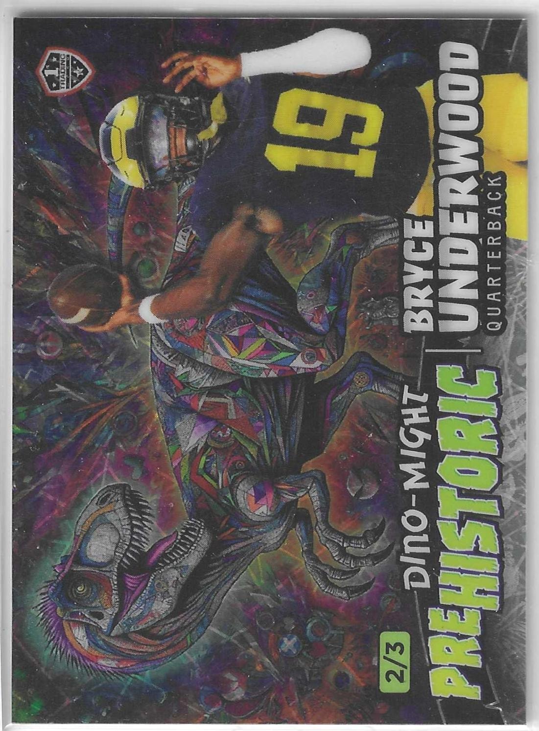 2025 Bryce Underwood Wild Card Dino-Might Pro-Look Football #PHRAP2-BU (Premium Alumination Foil - Chrome Parallel)