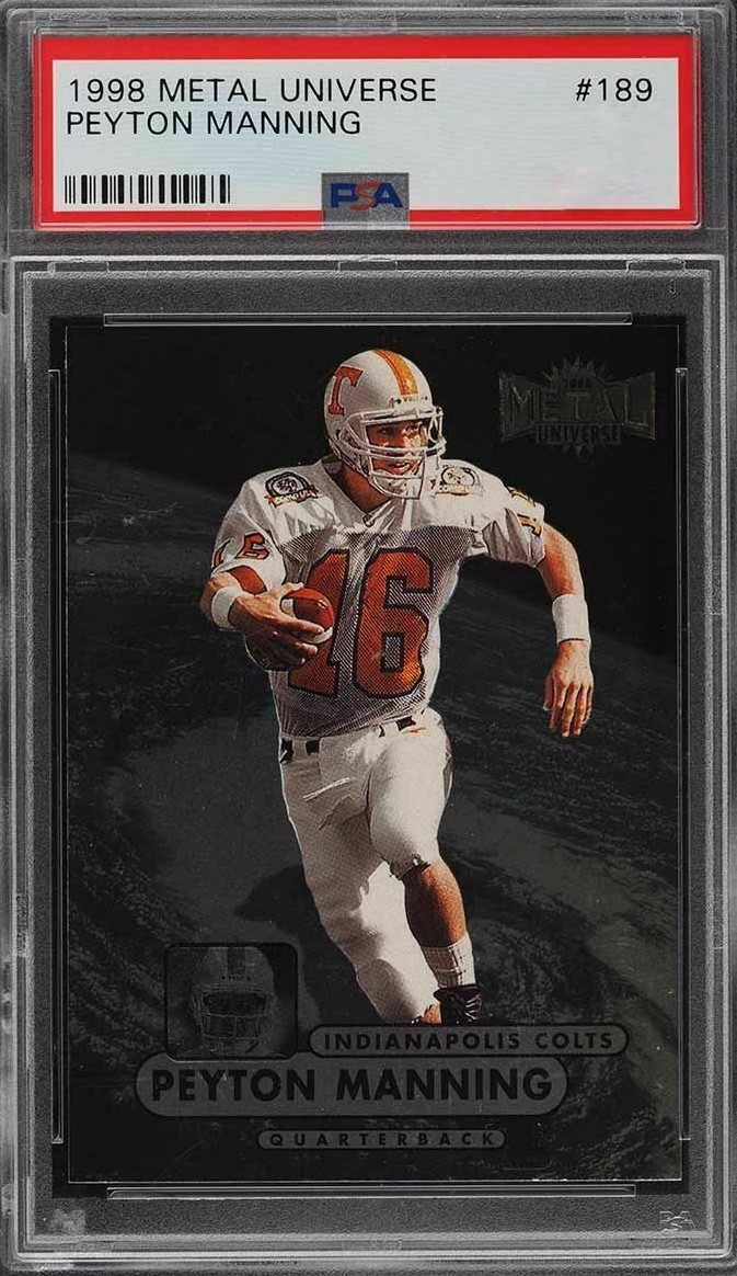 1998 Peyton Manning Metal Universe Football #189